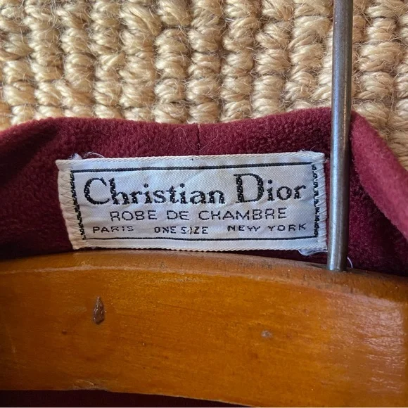 SOLD Vintage 80’s Christian Dior Velour Robe - Picture 2 of 12